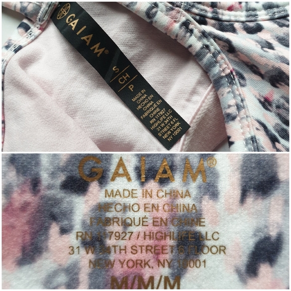 Gaiam Claire Print Matching Active Lana Bra Tank S & Whitney Capri Leggings MD - Picture 11 of 15